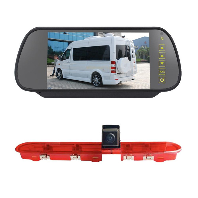 PZ471 Car Waterproof 170 Degree Brake Light View Camera + 7 inch Rearview Monitor for Citroen / Peugeot / Toyota