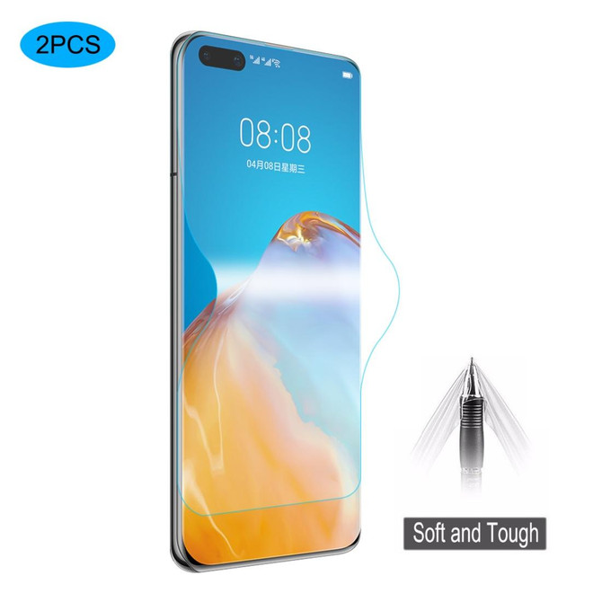For Huawei P40 2 PCS ENKAY Hat-Prince 0.1mm 3D Full Screen Protector Explosion-proof Hydrogel Film