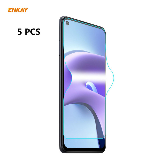 For Xiaomi Redmi Note 9T 5 PCS ENKAY Hat-Prince 0.1mm 3D Full Screen Protector Explosion-proof Hydrogel Film