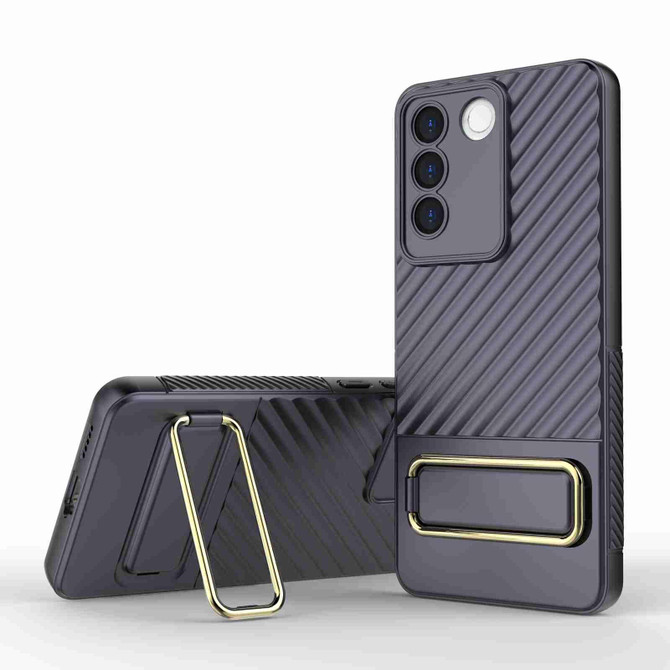 For vivo S16e 5G Wavy Textured Phone Case (Purple)