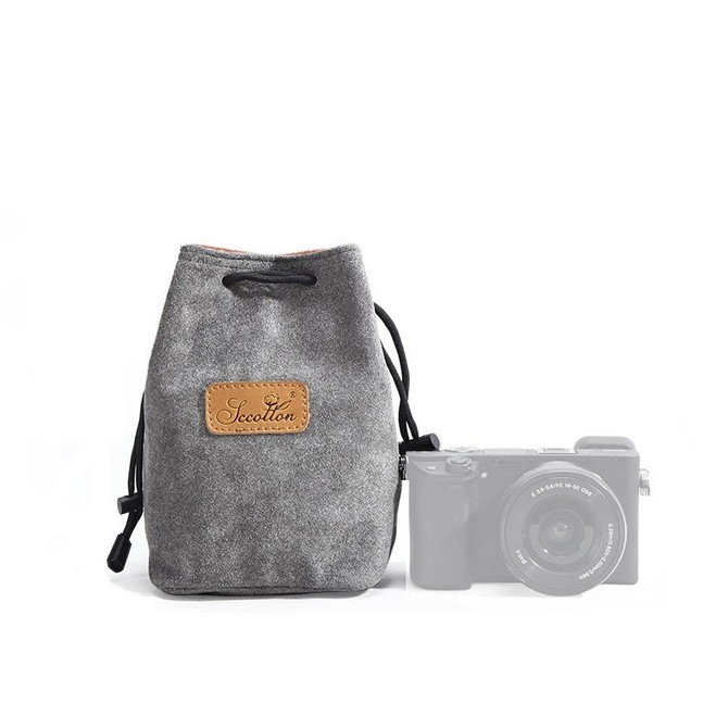 S.C.COTTON Liner Shockproof Digital Protection Portable SLR Lens Bag Micro Single Camera Bag Square Gray S