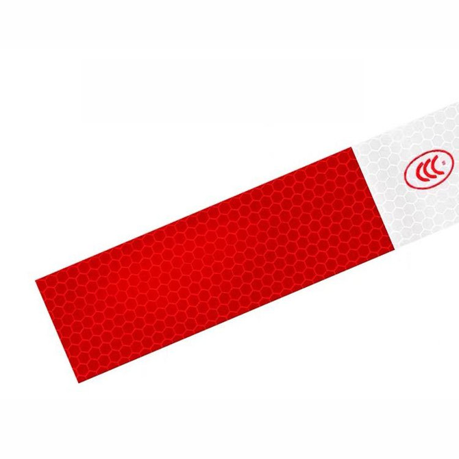 Red And White Car Reflective Film Annual Inspection Of The Car Body Stickers Road Reflective Barlights, Specification: Single Chip (100 PCS)