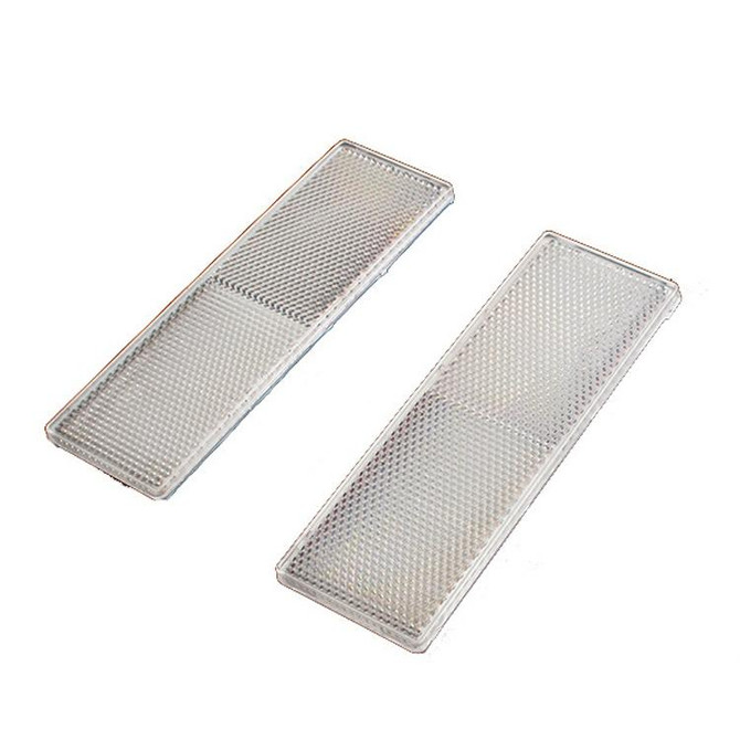 50 PCS Car Body Reflective Stickers Plastic Reflective Strip Reflector Truck Reflective Tablet Nonporous(White)