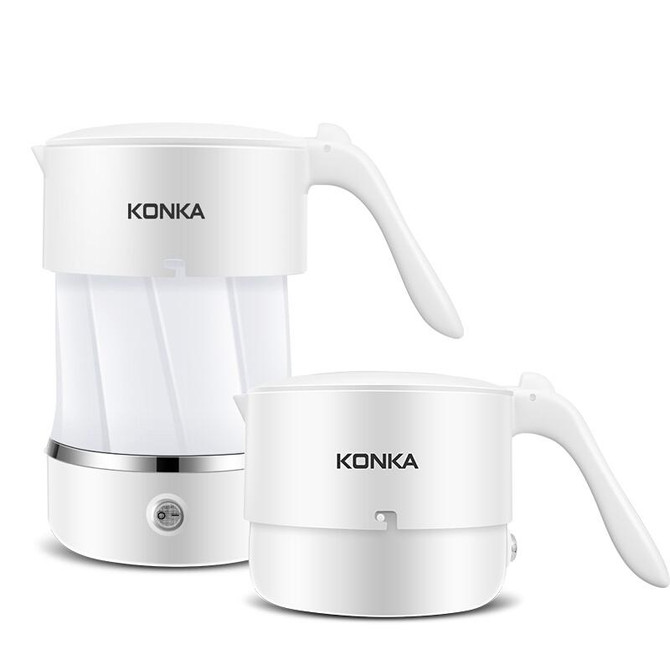 KONKA KEK-06G508(L2) Folding Electric Kettle Travel Portable Water Heater Boiler, Plug Type:EU Plug(White)