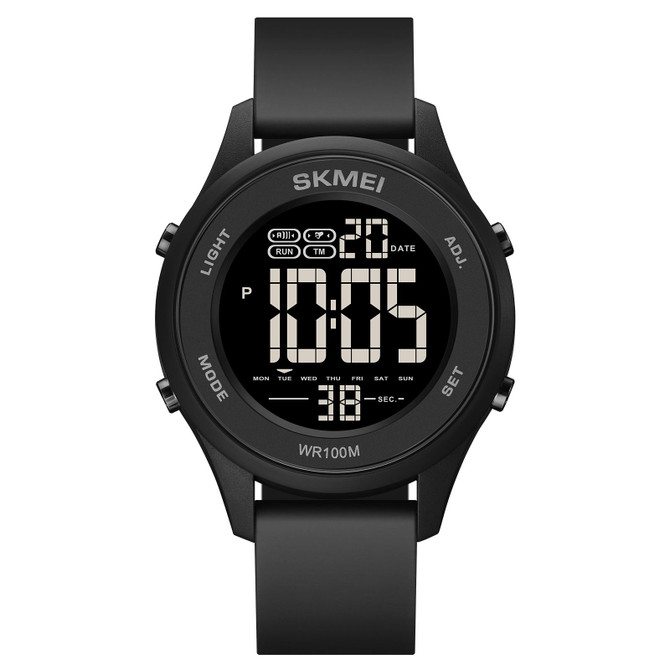 SKMEI 1758 Multifunctional LED Digital Display Luminous Silicone Strap Electronic Watch(Black)