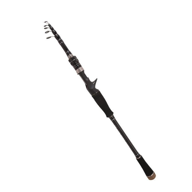 Carbon Telescopic Luya Rod Short Section Fishing Throwing Rod, Length: 3.0m(Curved Handle)