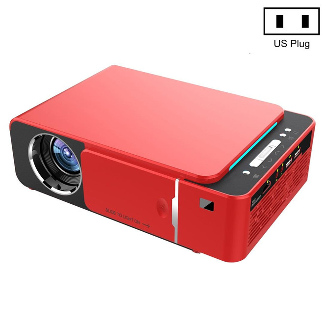 T6 3500ANSI Lumens 1080P LCD Mini Theater Projector, Standard Version, US Plug(Red)