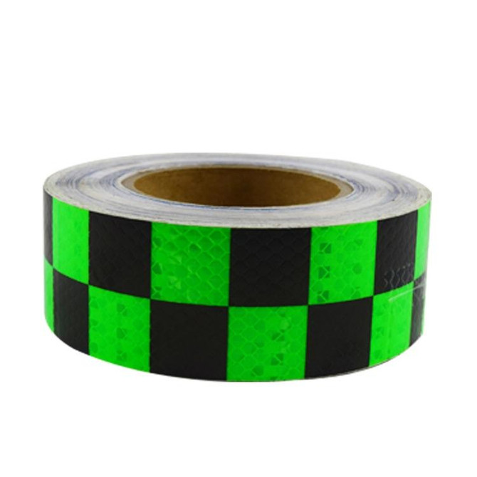 PVC Lattice Reflective Belt Generic Film Traffic Safety Facilities Anti-Collision Warning Stickers(Black Dreen)