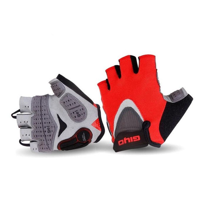 GIYO S-01 GEL Shockproof Cycling Half Finger Gloves Anti-slip Bicycle Gloves, Size: XL(Red)