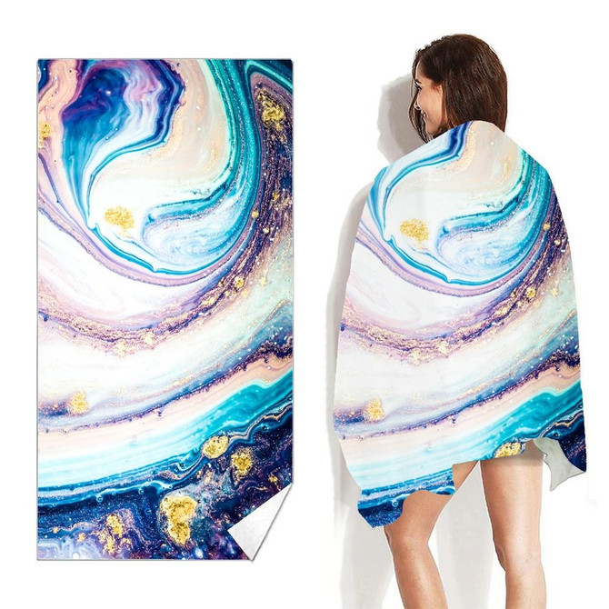 Double-Faced Velvet Quick-Drying Beach Towel Printed Microfiber Beach Swimming Towel, Size: 160 x 80cm(Galaxy)