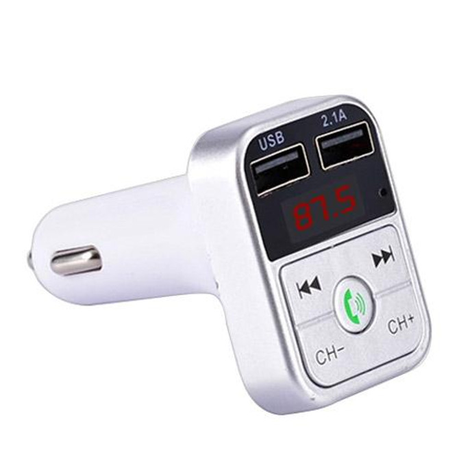 B2 Dual USB Charging Bluetooth FM Transmitter MP3 Music Player Car Kit, Support Hands-Free Call  & TF Card & U Disk (Silver)