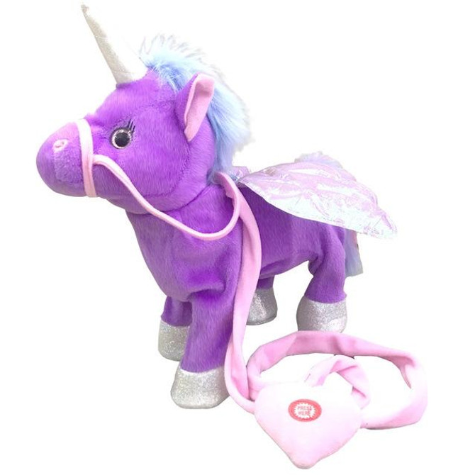 Children Singing and Walking Unicorn Electronic Plush Dolls  Toy, Size: 35 x 30 x 10cm(purple)