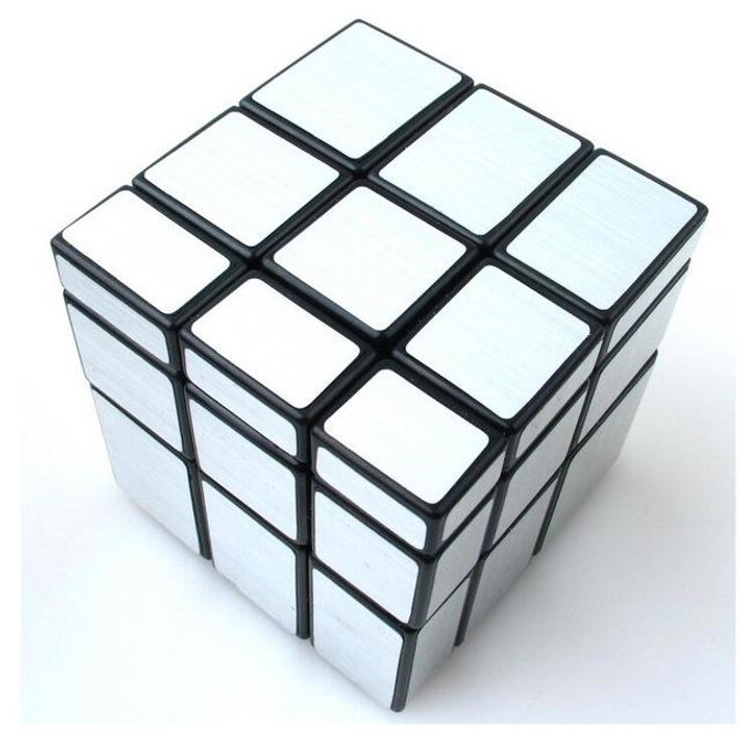 Mirror Bright and Smooth Magic Cube Children Educational Toys(Black Bottomed Silver)