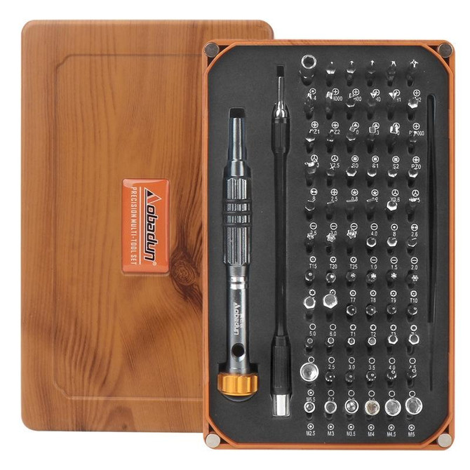 Obadun 9801 68 In 1 Screwdriver Set Manual Batch Glasses Screwdriver Hardware Repair Tool(Wood Grain Box)