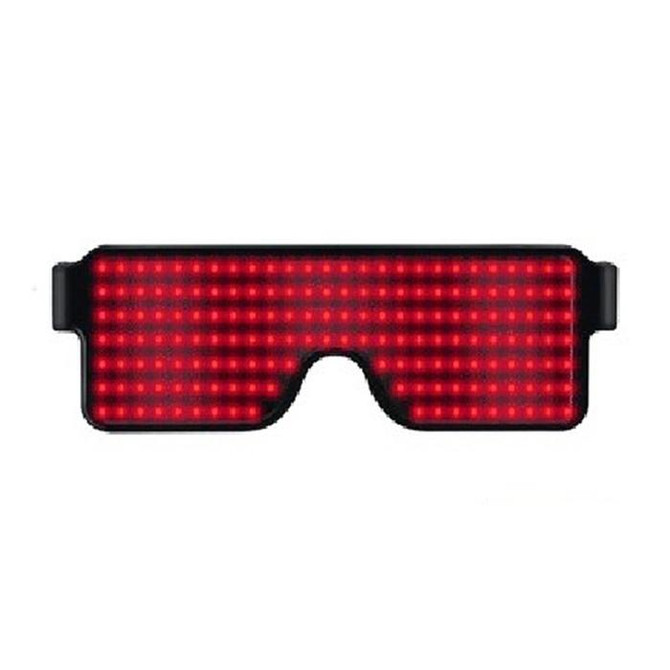 Night Club Bar Disco LED Light Emitting Glasses Festival Party USB Charging Shutter Dynamic Flash Glasses (Red)