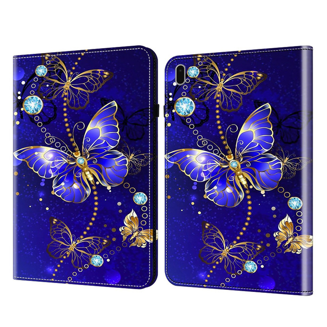 For Samsung Galaxy Tab S7 FE 12.4 Crystal Texture Painted Leather Tablet Case(Diamond Butterflies)