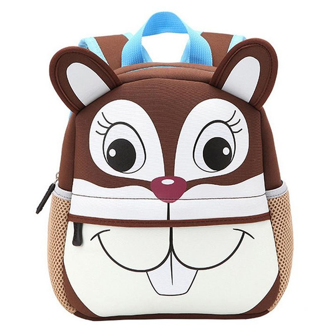 Cute Kid Toddler School Bags Kindergarten Children bag 3D Cartoon Animal Bag(Squirrel)