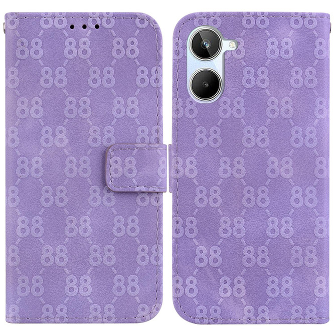 For Realme 10 4G Double 8-shaped Embossed Leather Phone Case(Purple)
