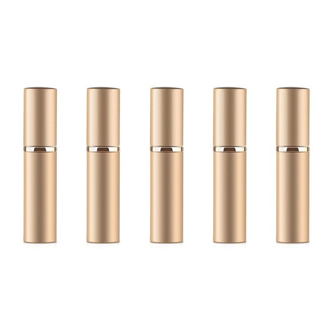 5 PCS Portable Mini Refillable Glass Perfume Fine Mist Atomizers with Metallic Exterior, 5ml(Gold)