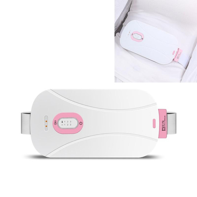 Women Menstrual Cramp Relief Pain Health Care Warm Uterus Belt Heat Moxibustion and Nuan Gongbao Hot Compress(White)