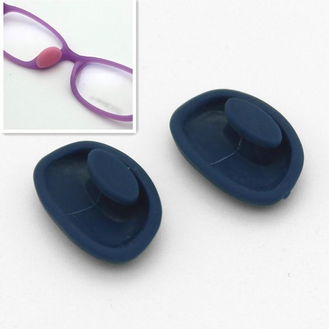 2 Pairs Glasses Accessories Bayonet Plastic Nose Pad Embedded Candy-colored Small Nose Pad Holder(Navy)