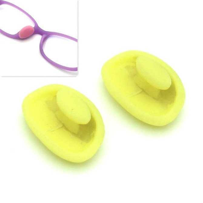 2 Pairs Glasses Accessories Bayonet Plastic Nose Pad Embedded Candy-colored Small Nose Pad Holder(Yellow)