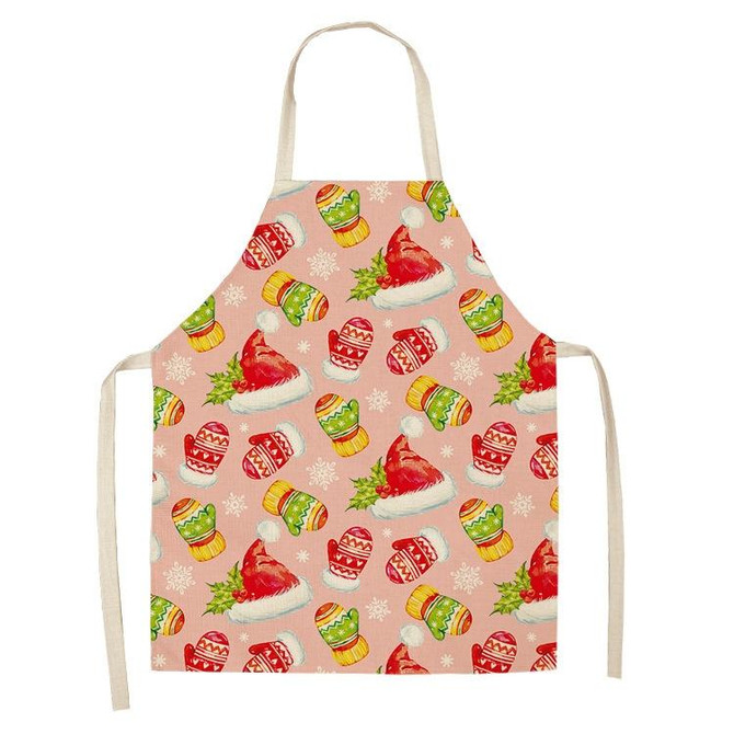 Fabric Linen Cleaning Apron Christmas Party Decoration Apron, Size: 68x55cm(WQ-001523)