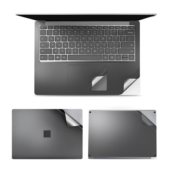 4 in 1 Notebook Shell Protective Film Sticker Set for Microsoft Surface Laptop 3 13.5 inch (Grey)