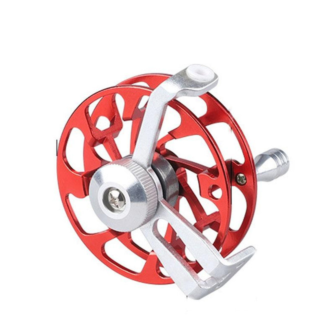 Ice Fishing Raft Reel Fly Reel Without Base All Metal Hollow Fishing Tackle, Spec: 65mm Red