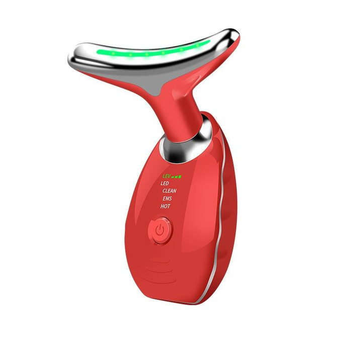 Electrical Neck Beauty Instrument Neck Massager Face Beauty Device, Style: Oval(Red)