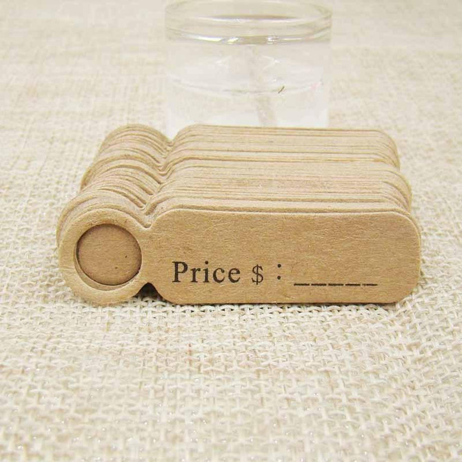 100pcs /Set Small Retro Baking Label DIY Jewelry Price Tag Bookmark Gift Card, Specification: Price Cowhide