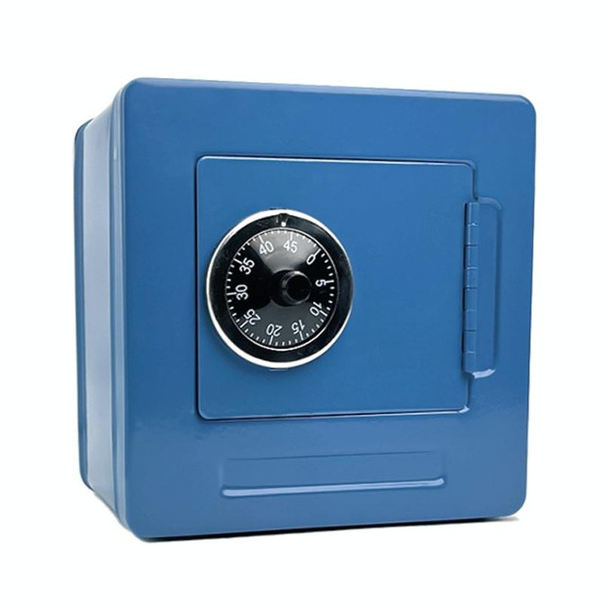 Portable  Metal Password Safe Cash Box Piggy Bank Money Organizer(Blue)