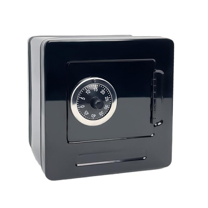 Portable  Metal Password Safe Cash Box Piggy Bank Money Organizer(Black)