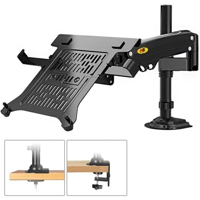 NB H100-FP For 10-17 inch Gas Spring Mechanism Full Motion Arm VESA Board Desktop Laptop Bracket