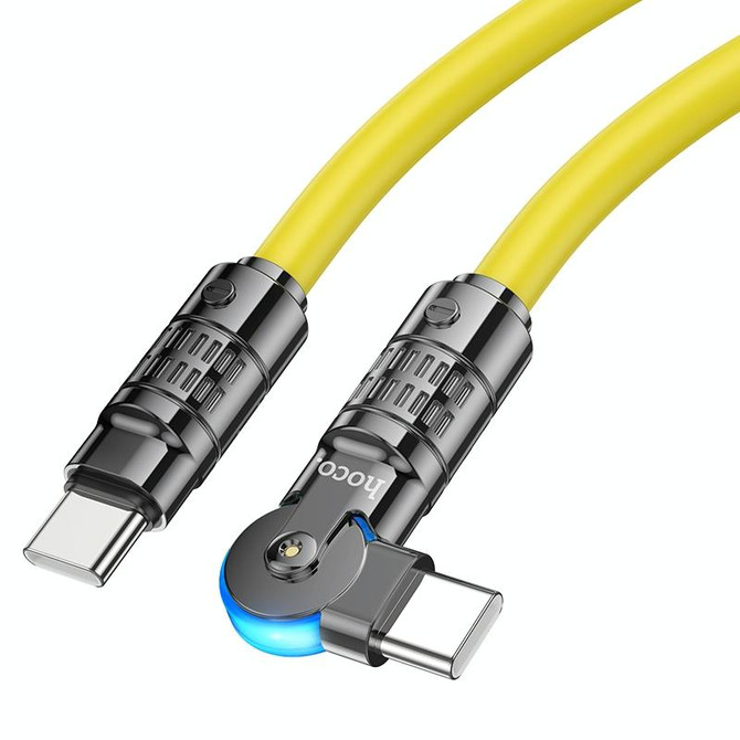 hoco U118 Kaidi 60W USB-C/Type-C to USB-C/Type-C Rotating Charging Data Cable, Length: 1.2m(Yellow)