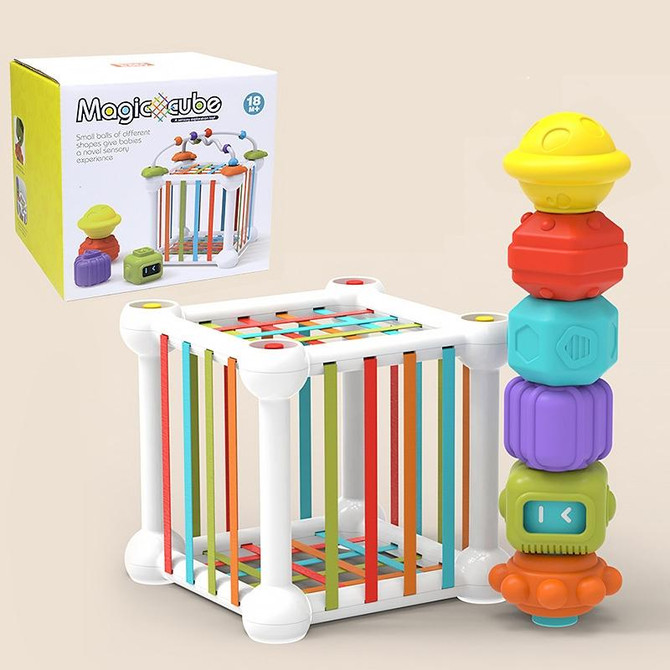 Baby Rainbow Sensory Toys Shape Sorting Toy Colorful Cube, Spec: Ordinary Version