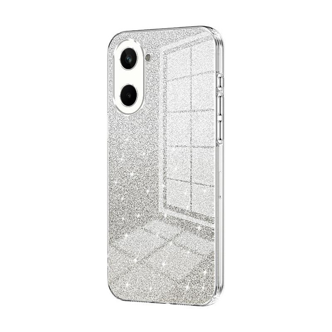 For Realme 10 Pro 5G Gradient Glitter Powder Electroplated Phone Case(Transparent)