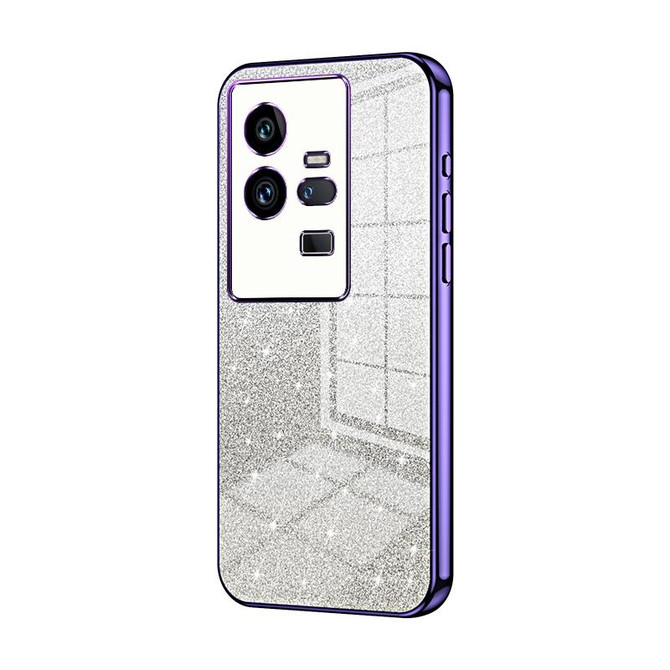 For vivo iQOO 11 Pro Gradient Glitter Powder Electroplated Phone Case(Purple)