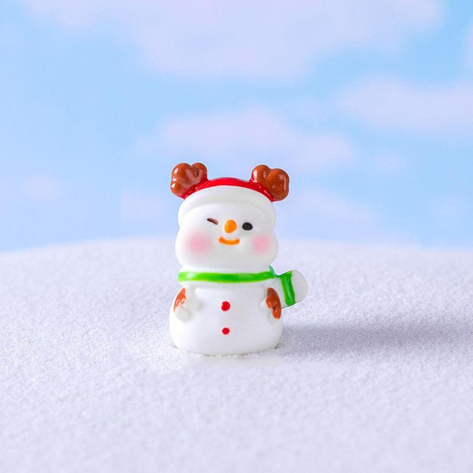 Christmas Cute Micro Landscape DIY Decorations Snowy Desktop Ornament, Style: No.18 Antlers Snowman