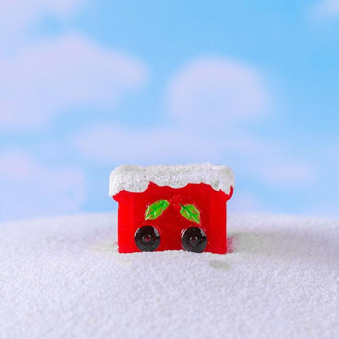 Christmas Cute Micro Landscape DIY Decorations Snowy Desktop Ornament, Style: No.20 Train Car