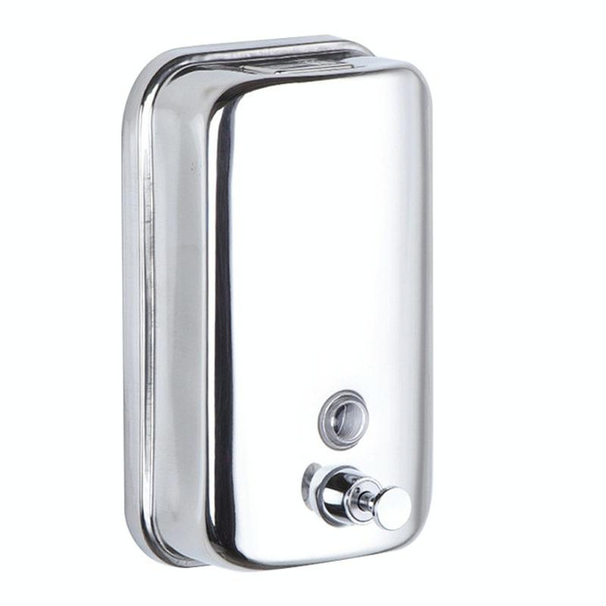 304 Stainless Steel Bathroom Soap Dispenser Simple Hotel Home Wall Mounted Manual Shower Fluid Bottle, Capacity: 800ml Chrome