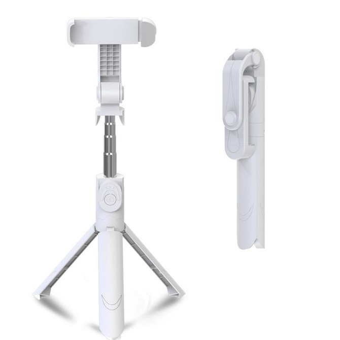 XT09 Live Cell Phone Tripod Selfie Stick Bracket Bluetooth Selfie Stick(White)