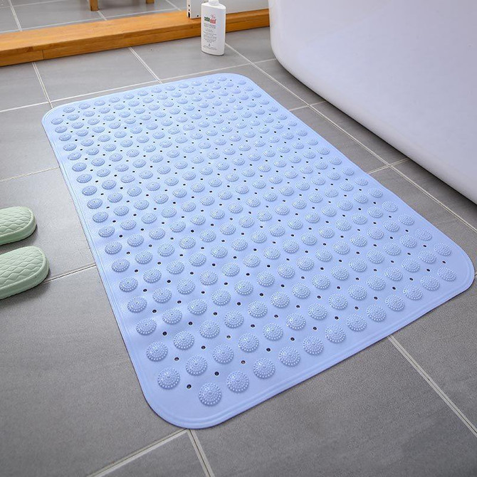 PVC Bathroom Non-slip Mat Thickened Massage Water-proof Foot Mat, Size: 36x68cm(Light Blue)