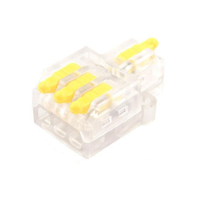 D1-3T Push Type Mini Wire Connection Splitter Quick Connect Terminal Block(Yellow)