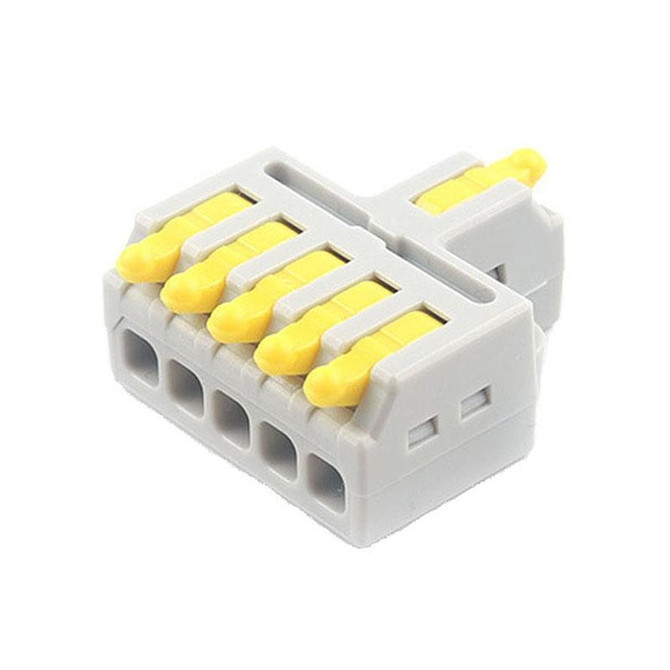 D1-5 Push Type Mini Wire Connection Splitter Quick Connect Terminal Block(Yellow)