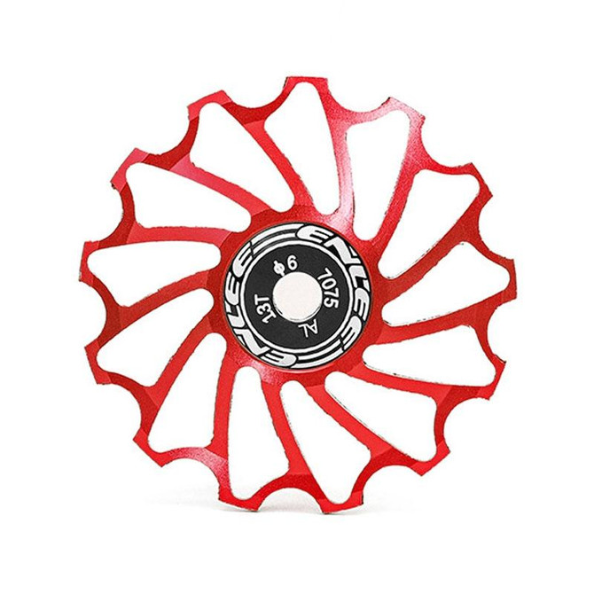 ENLEE Mountain Bicycle Rear Derailleur Guide Wheel Ceramic Bearing Tension Pulley, Size: 13T(Red)