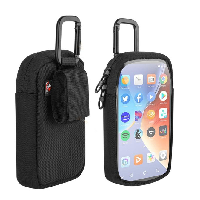 MP3 / MP4 Universal TPU Portable Storage Bag with Hanging Buckle(Black)