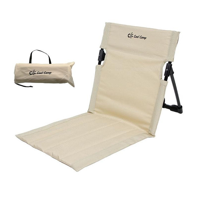COOLCAMP C-Y006 Outdoor Camping Back Cushion Aluminum Folding Beach Chair Park Wild Leisure Chair(Khaki)