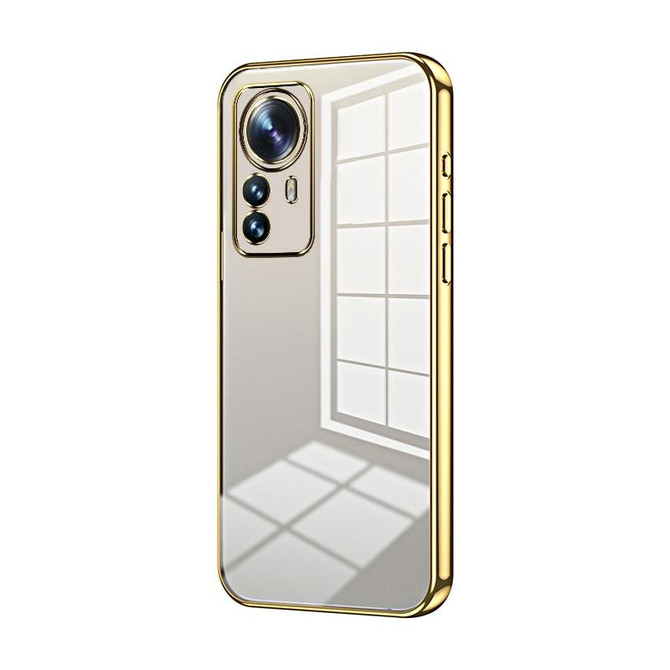 For Xiaomi 12 Pro / 12S Pro Transparent Plating Fine Hole Phone Case(Gold)