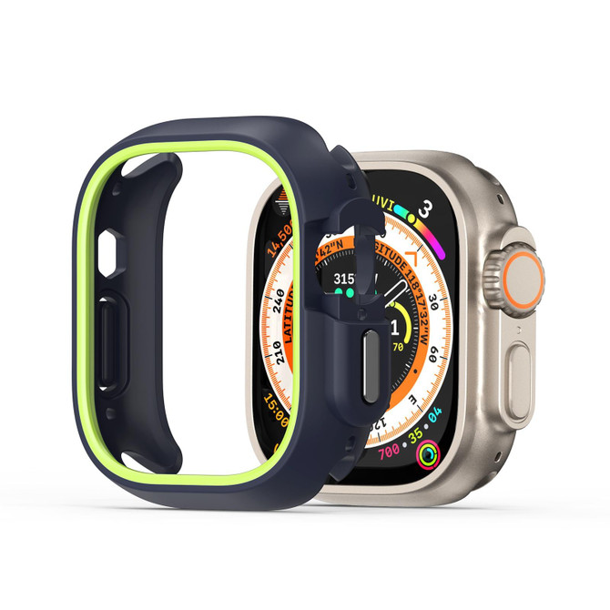 For Apple Watch Ultra 2 49mm / Ultra 49mm DUX DUCIS Bamo Series Hollow PC + TPU Watch Protective Case(Midnight Blue+Green)